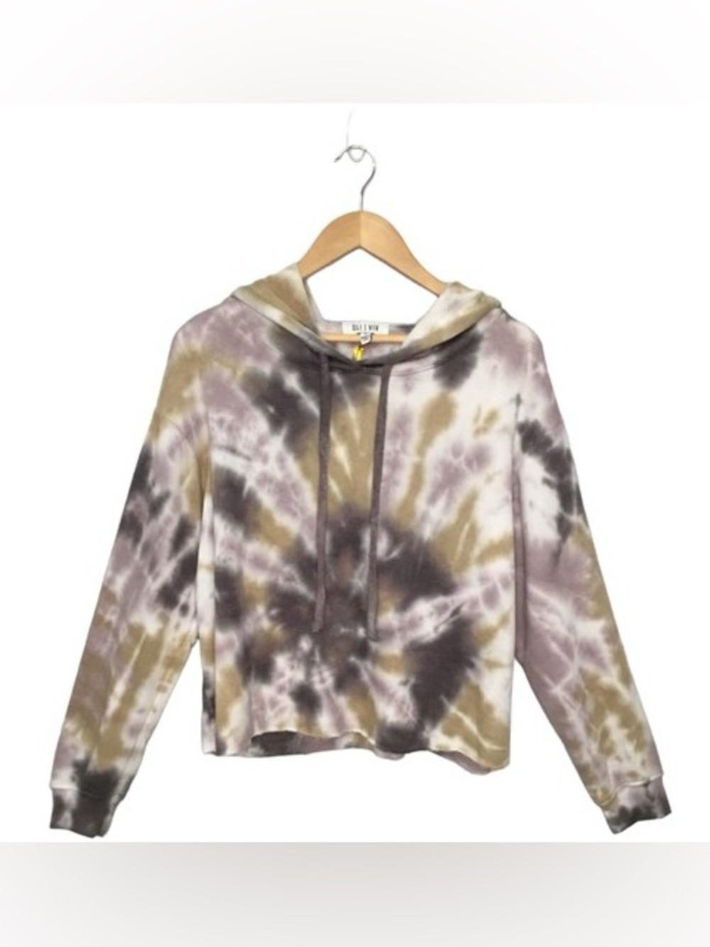 Oli VIV Palmer Tie Dye Crop Sweatshirt Hoodie In Mauve Batik